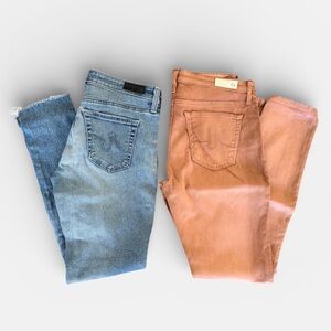AG Adriano Goldschmied Women's Jeans - Blue and Tan - Two Pairs